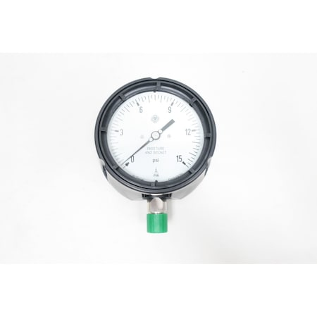 Mcdaniel Controls 4-1/2In 1/2In 0-15Psi Npt Pressure Gauge MPB/SCAG AB20110